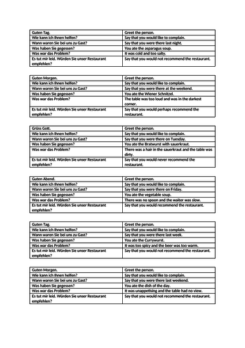 AQA/EDEXCEL Stimmt GCSE German (Higher) – Kapitel 5 – Ein Wiener Schnitzel, bitte! – Page 103 - Game