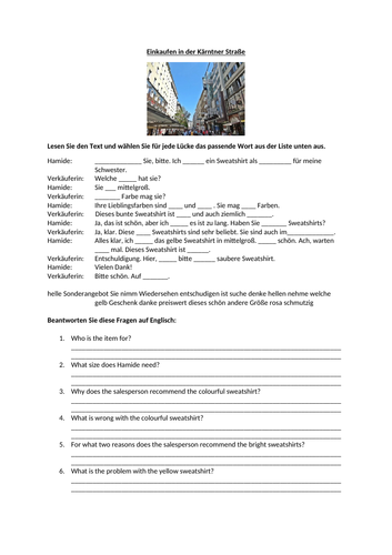 AQA/EDEXCEL Stimmt GCSE German (Higher) – Kapitel 5 – Einkaufen in der Kärntner Straße – Page 105