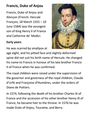 Francis, Duke of Anjou Handout