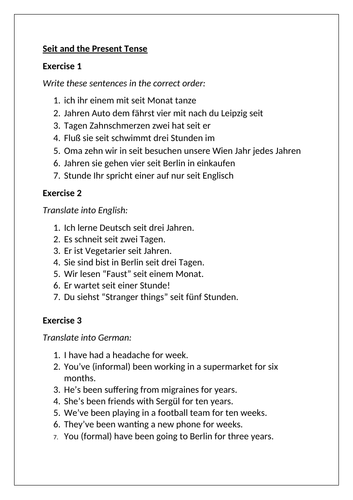 AQA/EDEXCEL Stimmt GCSE German (Higher) – Kapitel 5 – Probleme im Prater – Page 107 - Grammar