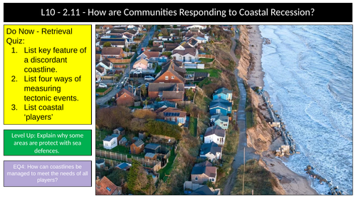 Coastal Recession Erosion Responses