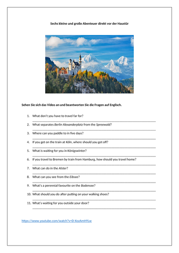 Urlaub / Different types of holidays