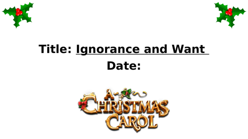 A Christmas Carol - Ignorance and Want