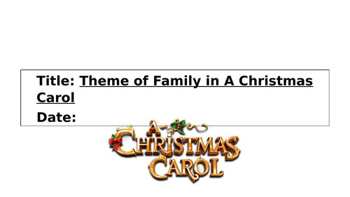 Family in A Christmas Carol - Exam revision
