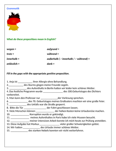 Prepositions with the genitive