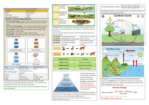 21st Century Biology - B3  - Living Together: Food and Ecosystems Knowledge Organisers