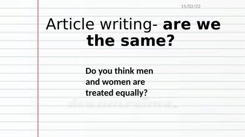 AQA article writing are men and women equal