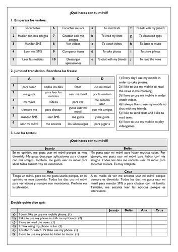 Viva 2 Technology, Music, TV - tecnología, tele, música  (11 worksheets) Spanish KS3