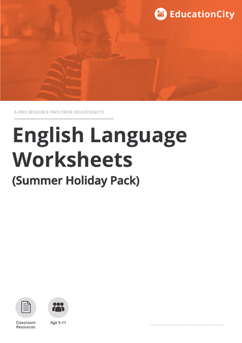 English Language Worksheets (Summer Holiday Pack)