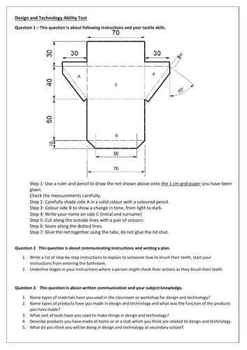 Design and Technology test