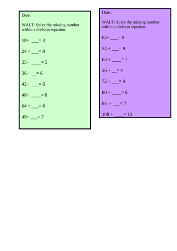 Year 2 division differentiated worksheets