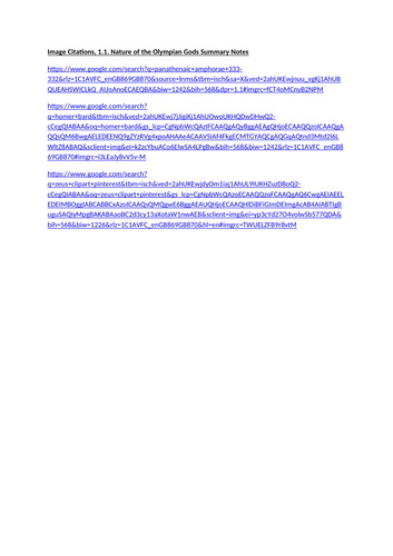 1.1 Nature of the Olympian Gods - Summary Notes (OCR Classical Civilisations)