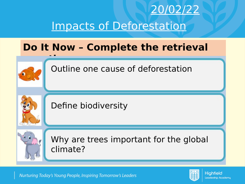 AQA Impacts of deforestation - tropical rainforests