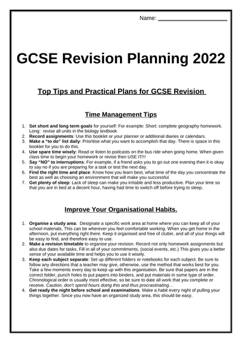 Year 11 revision booklet