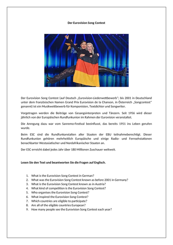 AQA/EDEXCEL Stimmt GCSE German (Higher) – Kapitel 8 – Der Eurovision Song Contest  – Page 166
