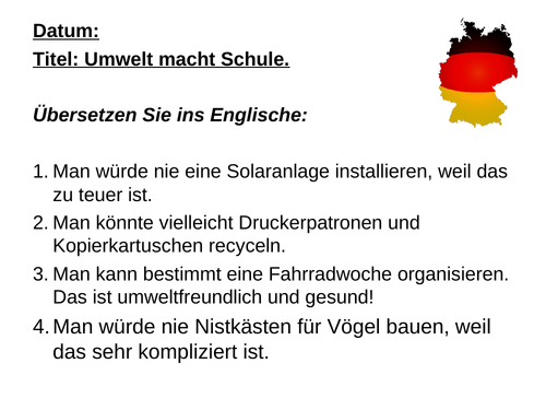 AQA/EDEXCEL Stimmt GCSE German (Higher) – Kapitel 8 – Umwelt macht Schule  – Page 169