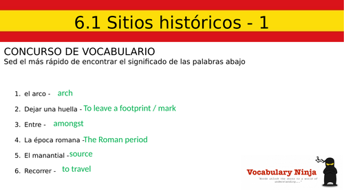 AS Spanish Lesson 6.1 Sitios históricos y civilizaciones prehispánicas