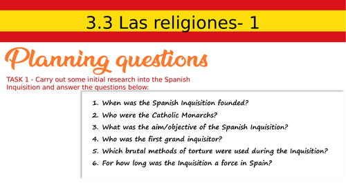 A2 Spanish Lesson 3.3 Las religiones