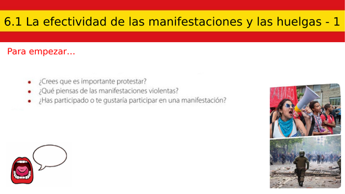 A2 Spanish Lesson 6.1 La efectividad de las manifestaciones y las huelgas