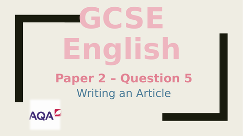 GCSE English Article Writing