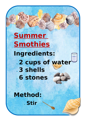 Summer specials mud kitchen recipe book