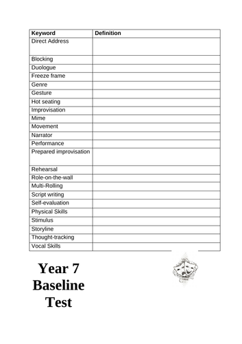 Written Drama Baseline Assessment