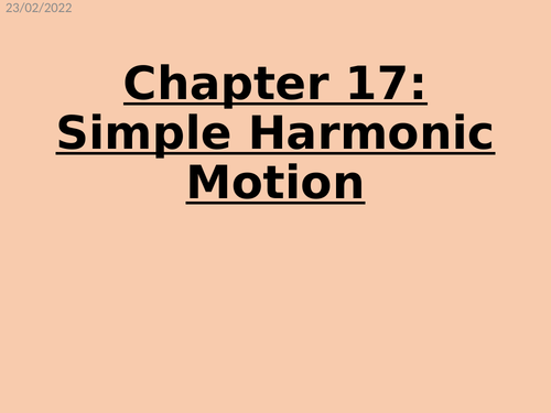 OCR A Simple Harmonic Motion A-Level