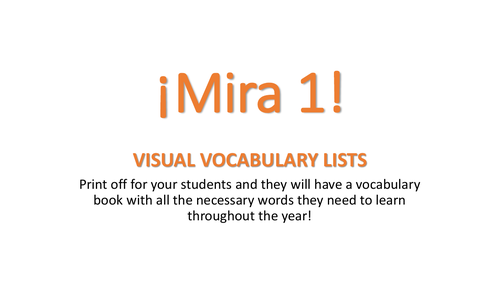 Mira 1 - visual vocabulary lists for your students