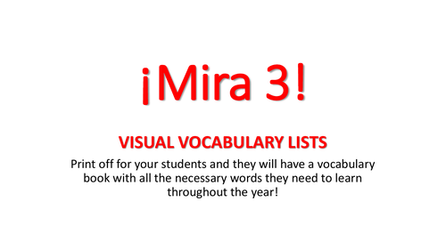Mira 3 - visual vocabulary lists for your students