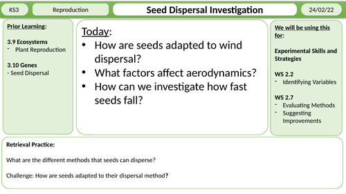 Seed Dispersal Investigation