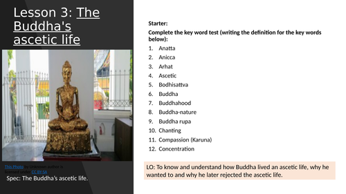 The Buddha's ascetic life (lesson 3 of Buddhist beliefs)