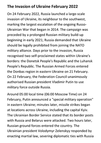 war in ukraine essay