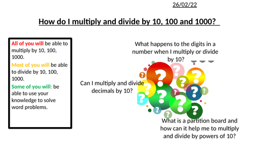 Multiplying and dividing by 10, 100, 1000