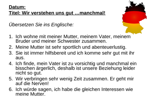 AQA/EDEXCEL Stimmt GCSE German (Higher) – Kapitel 3 – Wir verstehen uns gut manchmal!  – Lesson 2/2
