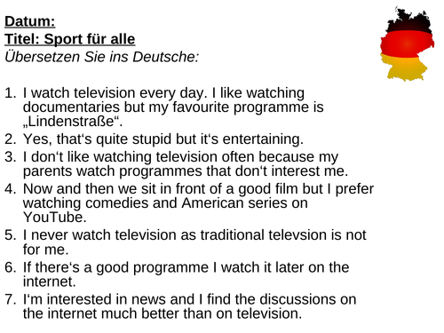 EDEXCEL Stimmt GCSE German (Higher) – Kapitel 2 – Sport für alle – Page 38