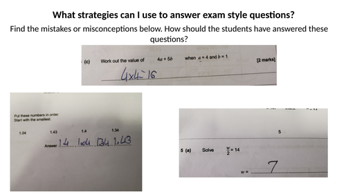 Year 11 exam question revision