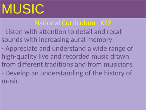 Y3/P4/Grade 3 History of Music Unit of work.