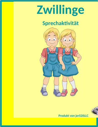 Familie und Adjektive (Family in German) Zwillinge Speaking Activity