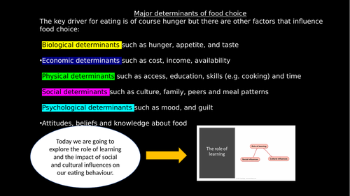 Eating behaviour - the role of learning