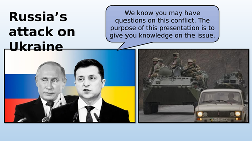 Russia attack on Ukraine Assembly PSHE Citizenship Tutor Time activity