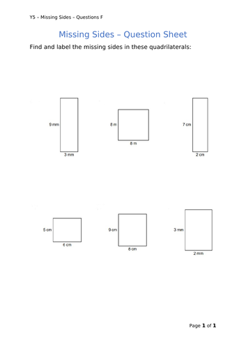 Y5 - Missing Sides & Angles (Free)