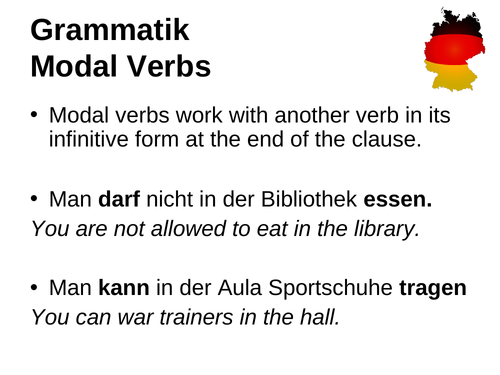 AQA/EDEXCEL Stimmt GCSE German (Higher) – Kapitel 1 – Ordnung muss sein!  - Page 14 - Modal verbs