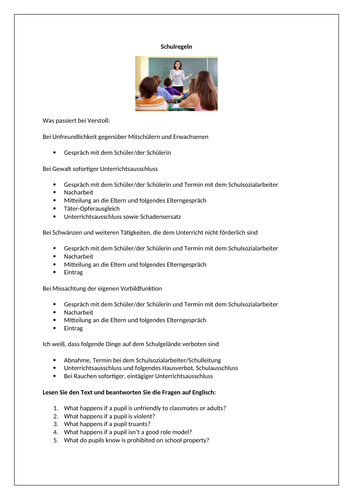 AQA/EDEXCEL Stimmt GCSE German (Higher) – Kapitel 1 – Ordnung muss sein!  - Page 15 - Worksheet