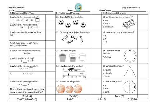 Year 1 European coins mini assessments