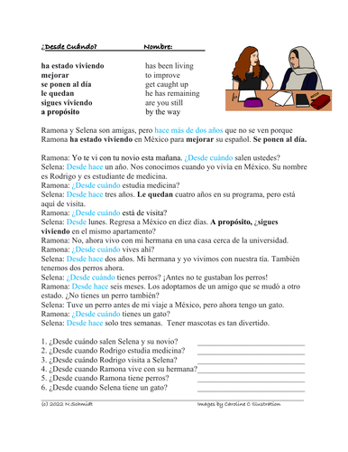 Desde cuando / Desde hace Lectura: Spanish Reading