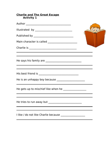 KS2 - Reading Activities - Charlie and the Great Escape (2 worksheets)