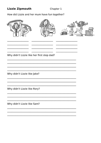 KS1/KS2 - Reading Activities - Lizzie Zipmouth (7 worksheets)