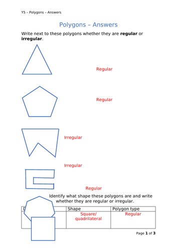 Y5 Maths - Polygons