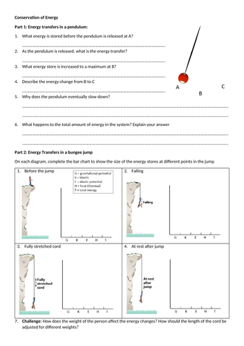 GCSE Conservation of Energy - Worksheet and Presentation