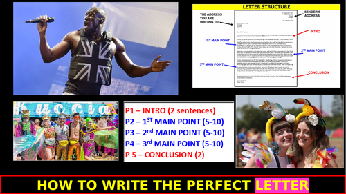 Writing the perfect LETTER PowerPoint and Video! Festivals (Functional Skills)